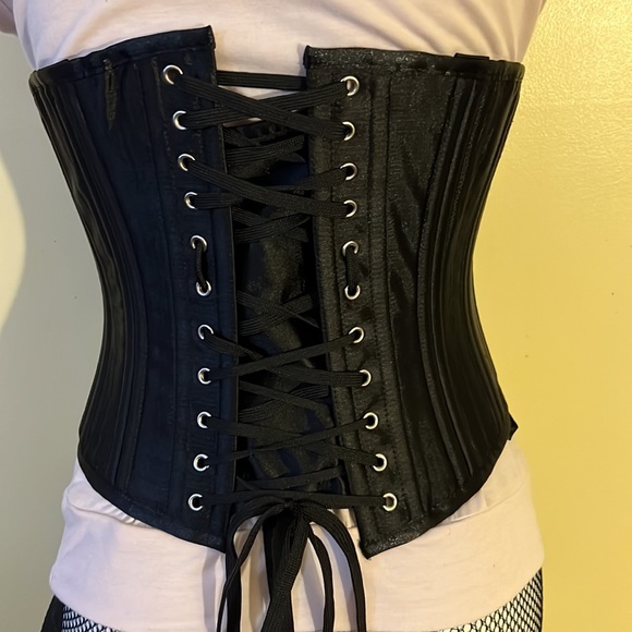 Camellias Pinup Waist Corset EMO/Goth Underbust Steel Boned Foral Corset - Picture 3 of 12